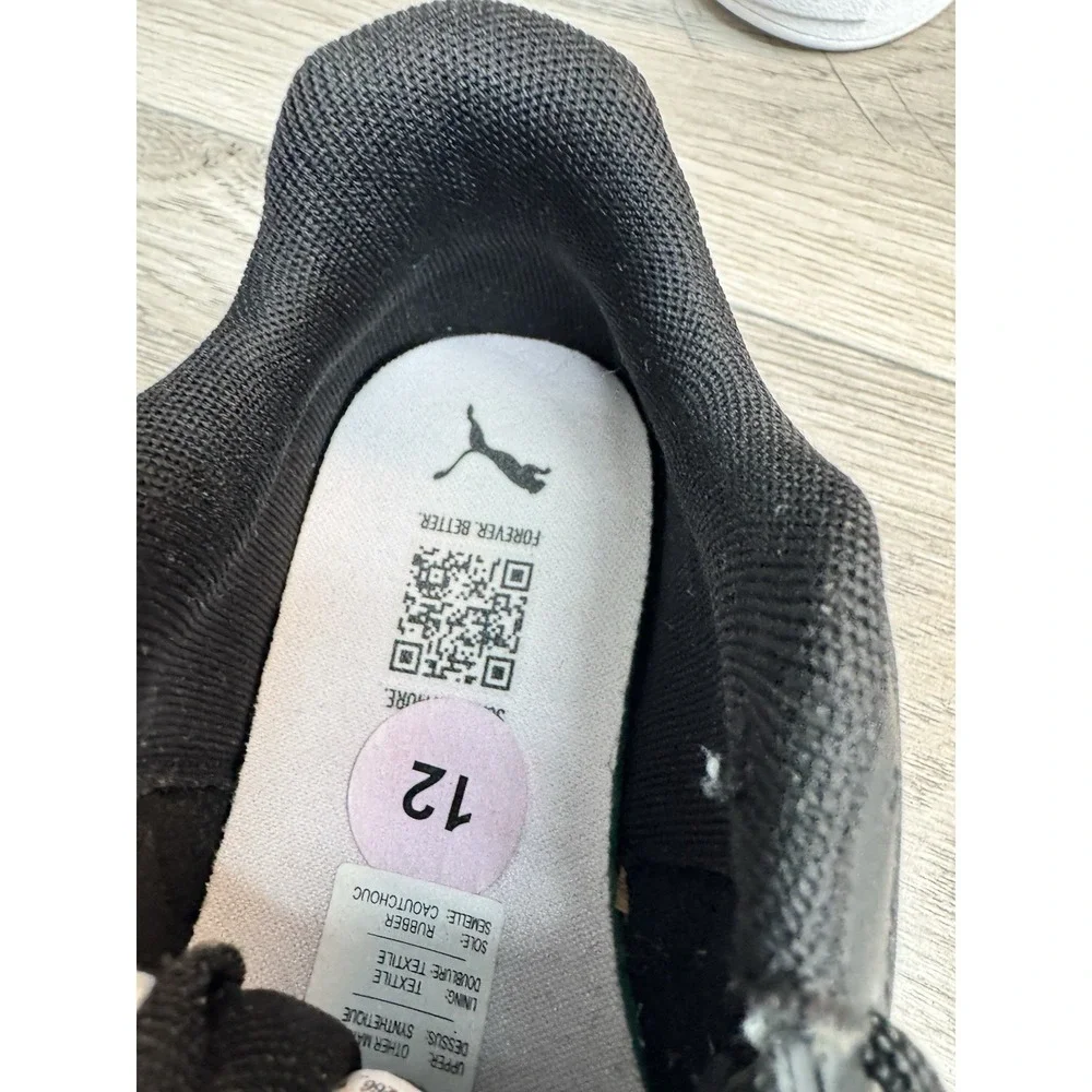 PUMA kids  Sneakers Size 12C Black White Pink Casual Athletic Shoes 396317-42